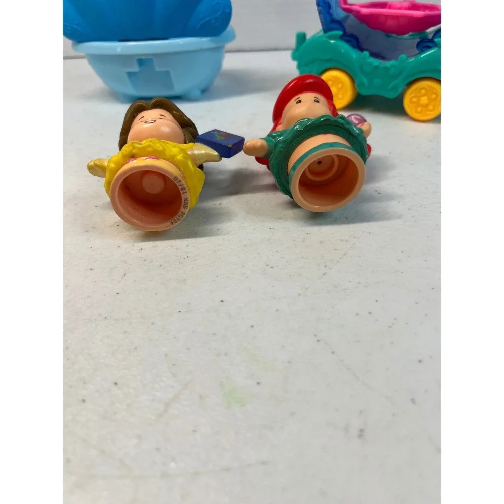 Fisher Price Little People Disney Princess Ariel Belle Figures Tub Carriage Set